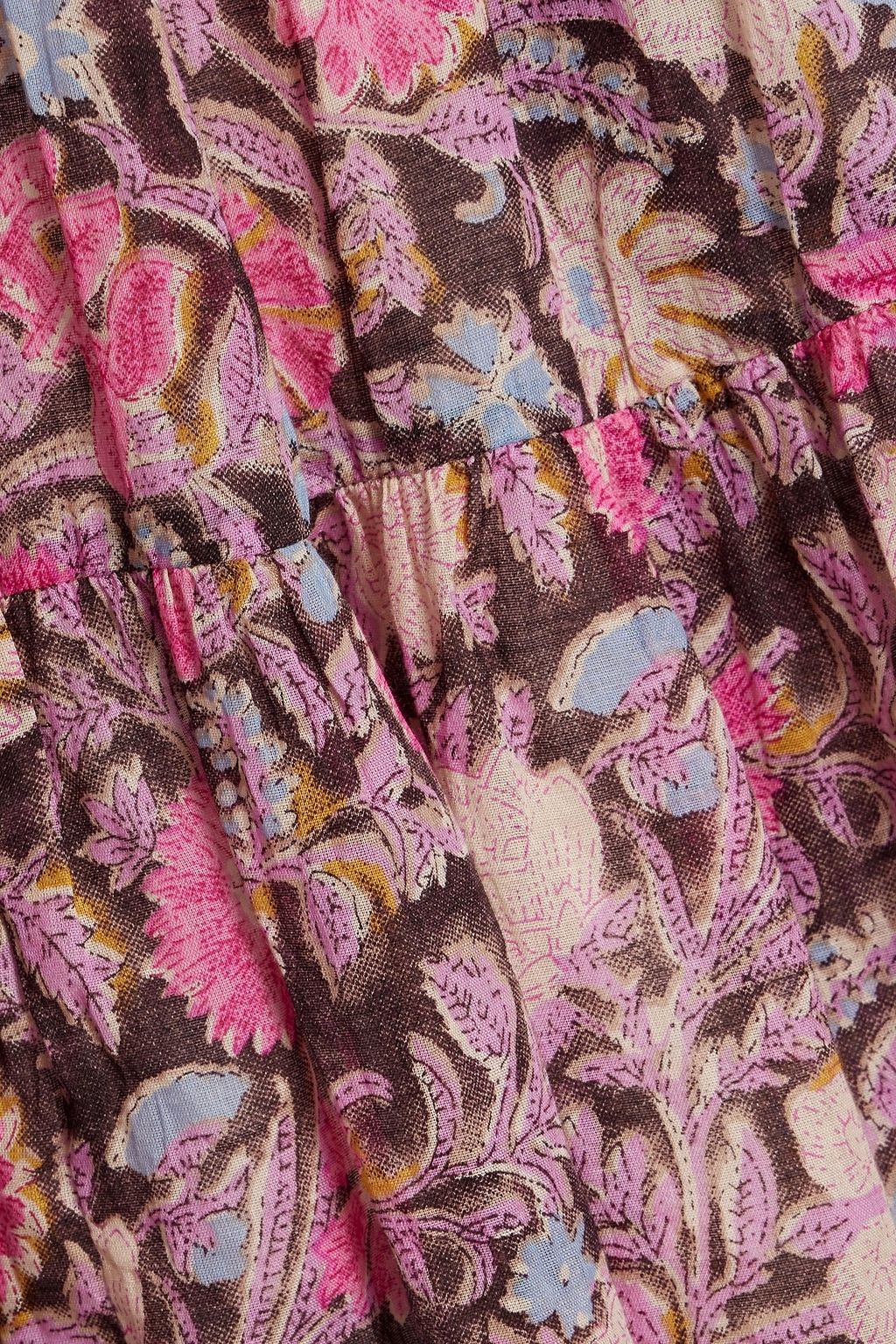 MARANT ÉTOILE Lanikaye tiered floral-print cotton-voile mini dress