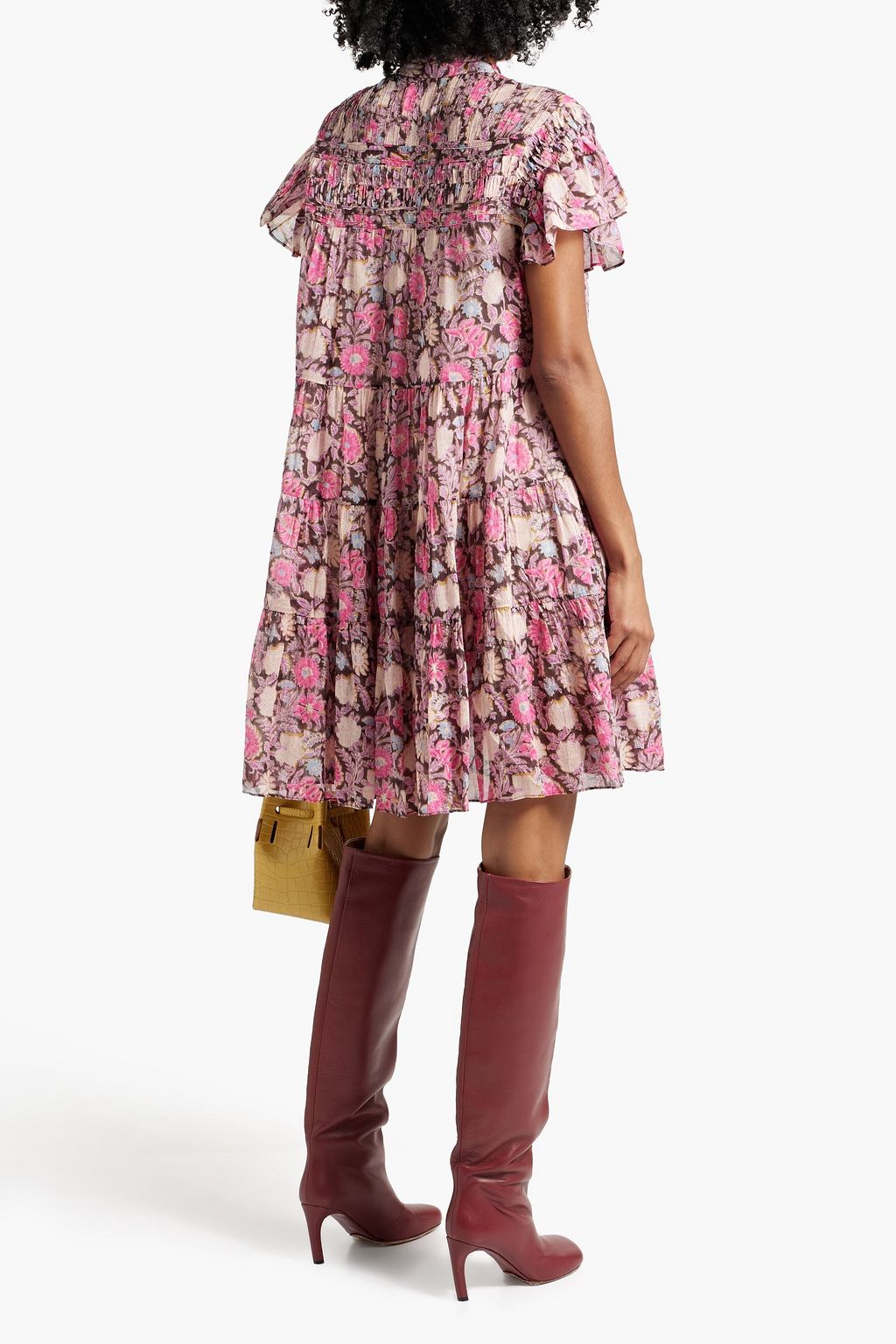 MARANT ÉTOILE Lanikaye tiered floral-print cotton-voile mini dress