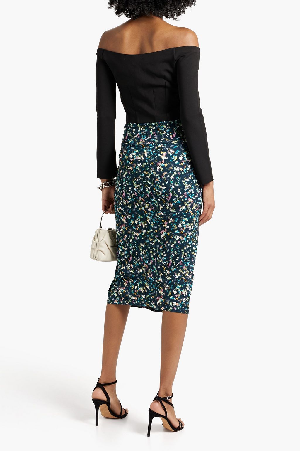 MARANT ÉTOILE Jeldia draped printed stretch-jersey midi skirt