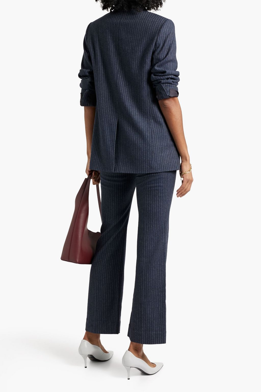 VINCE. Pinstriped woven flared pants