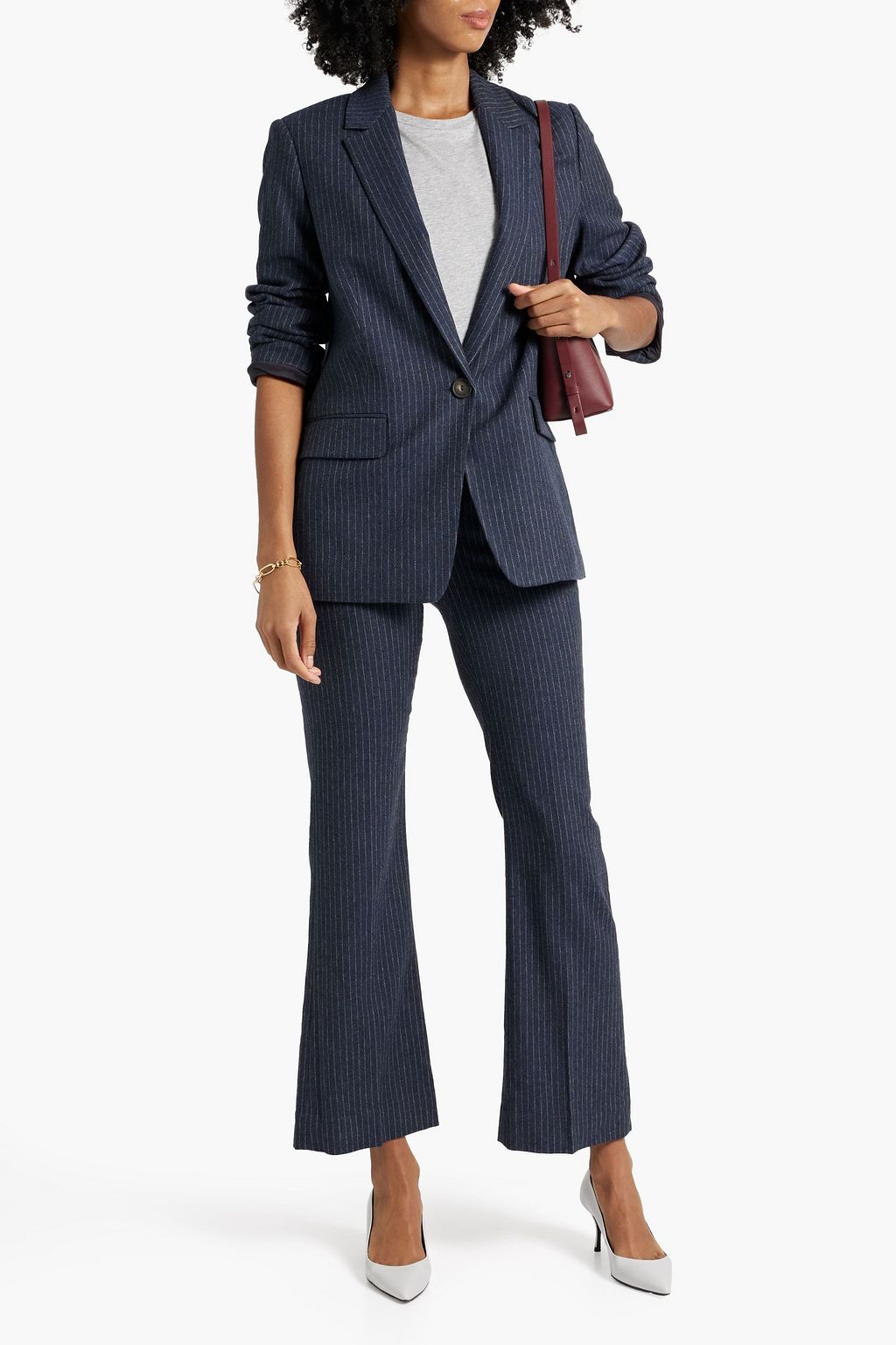 VINCE. Pinstriped woven flared pants