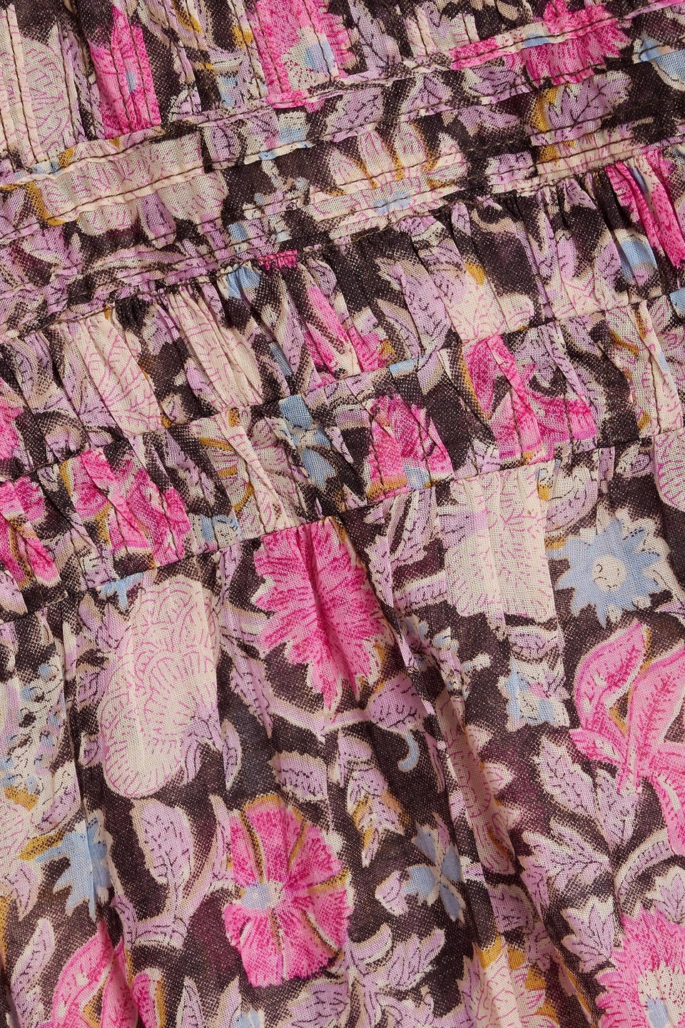 Isabel Marant Étoile Layona Ruffled Printed Cotton-voile Top In Pink