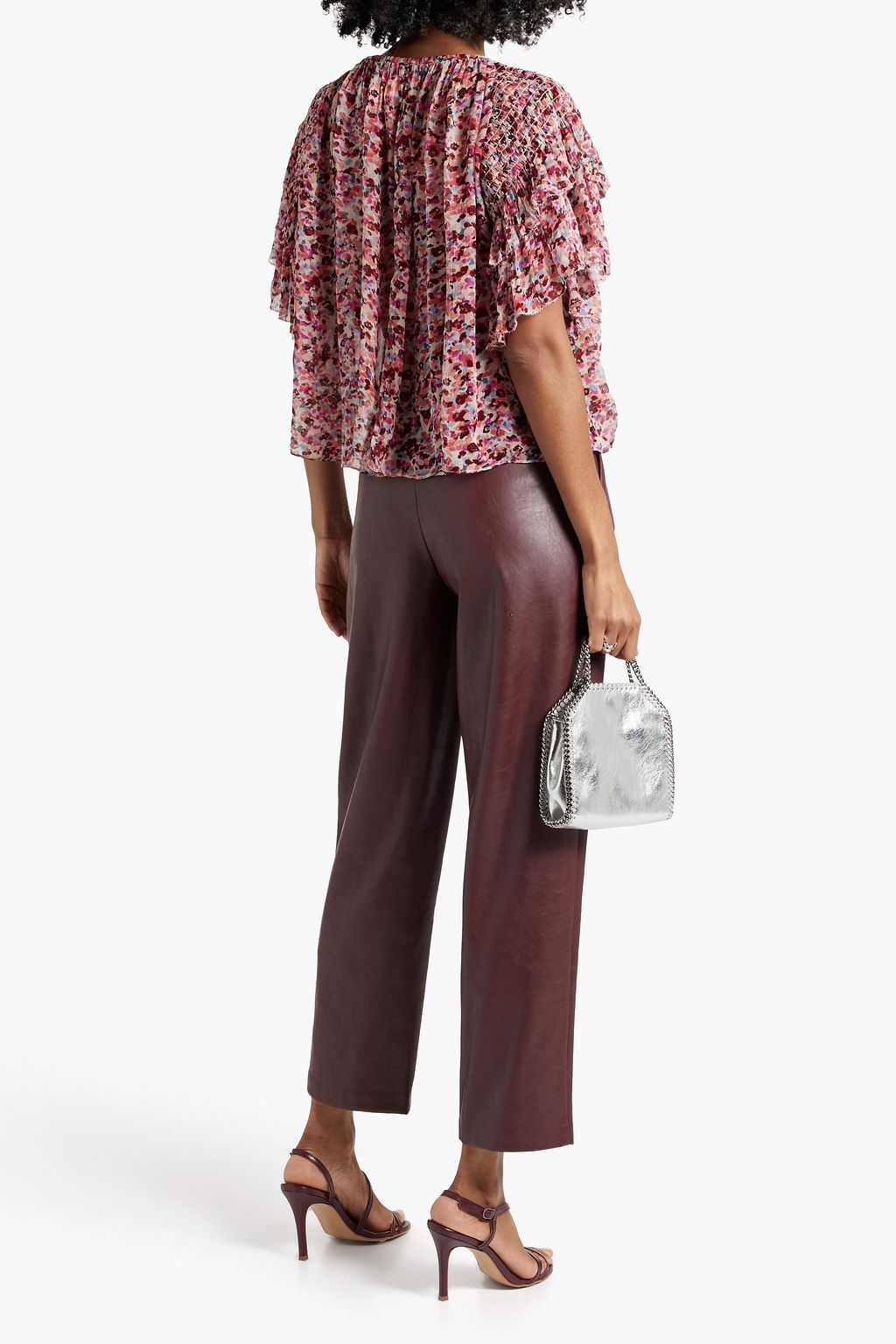 MARANT ÉTOILE Fapani ruffled printed georgette top