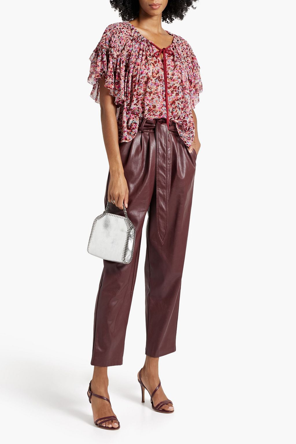 MARANT ÉTOILE Fapani ruffled printed georgette top