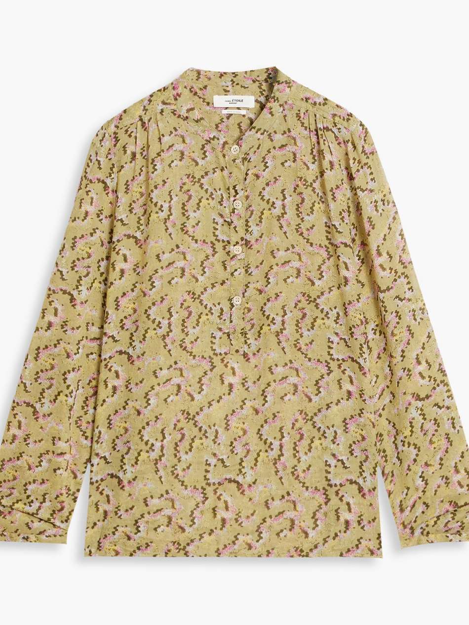 maria printed cotton-voile blouse