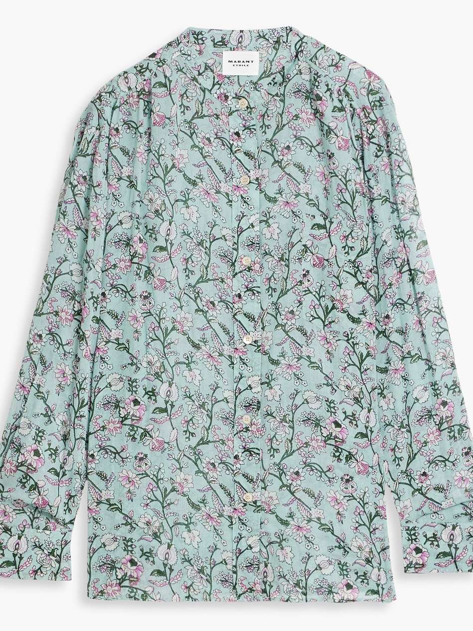 mexika floral-print cotton-voile top