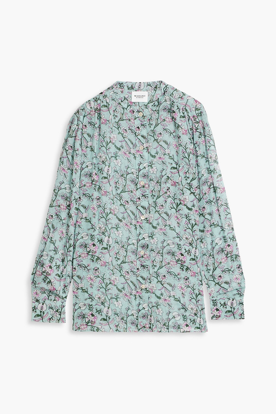 Isabel Marant Étoile Mexika Floral-print Cotton-voile Top In Mint