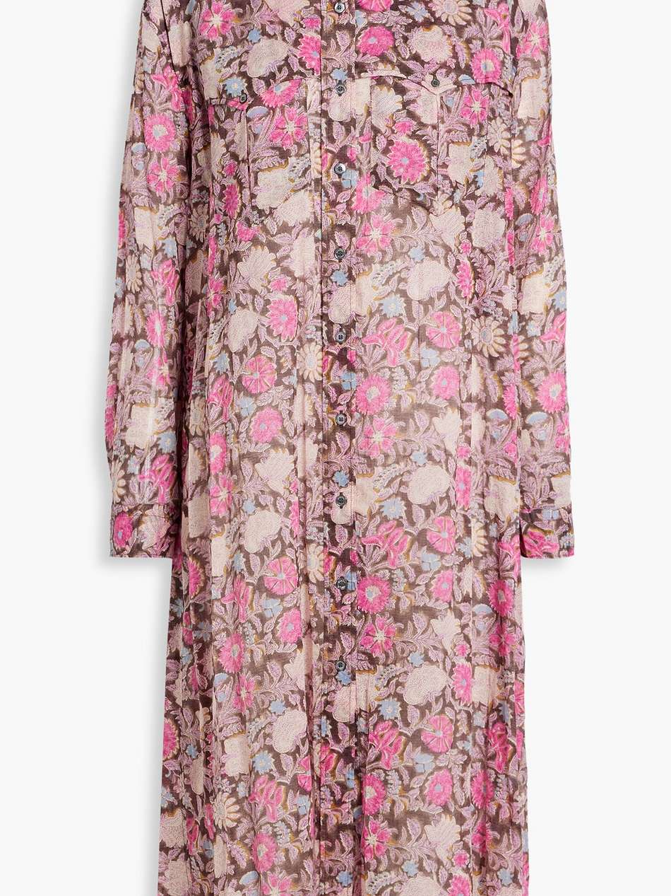 eliane printed cotton-voile midi shirt dress