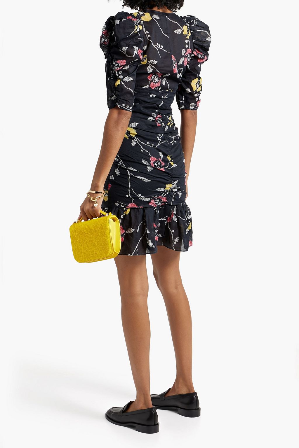 MARANT ÉTOILE Galdino ruched printed cotton-voile mini dress