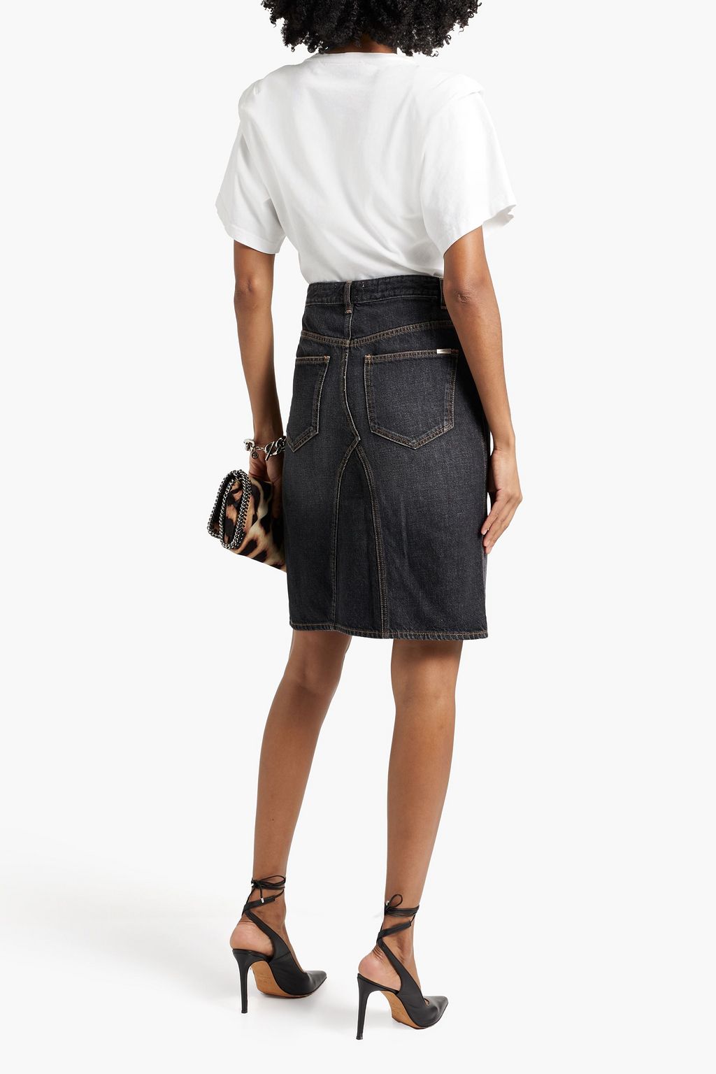 MARANT ÉTOILE Fiali faded denim skirt