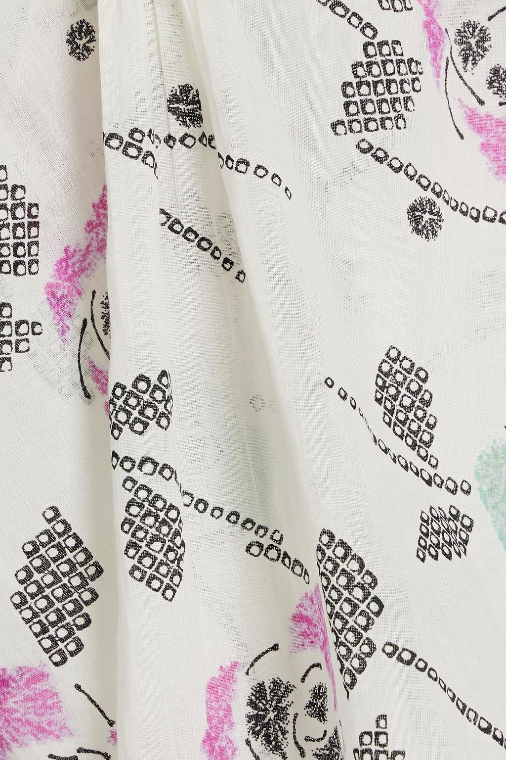 MARANT ÉTOILE Gabao strapless printed cotton-voile top