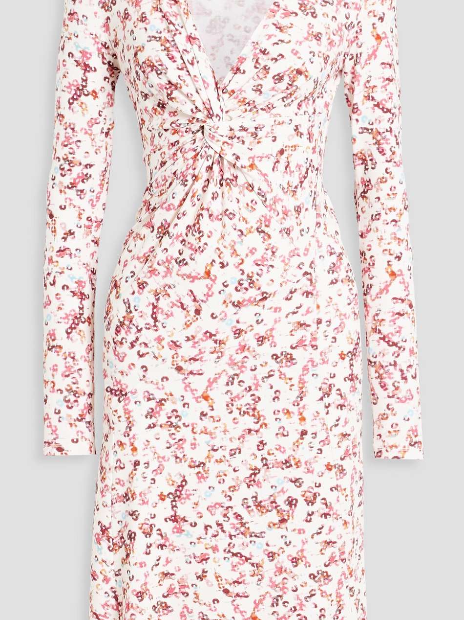 jadiya asymmetric printed stretch-jersey dress