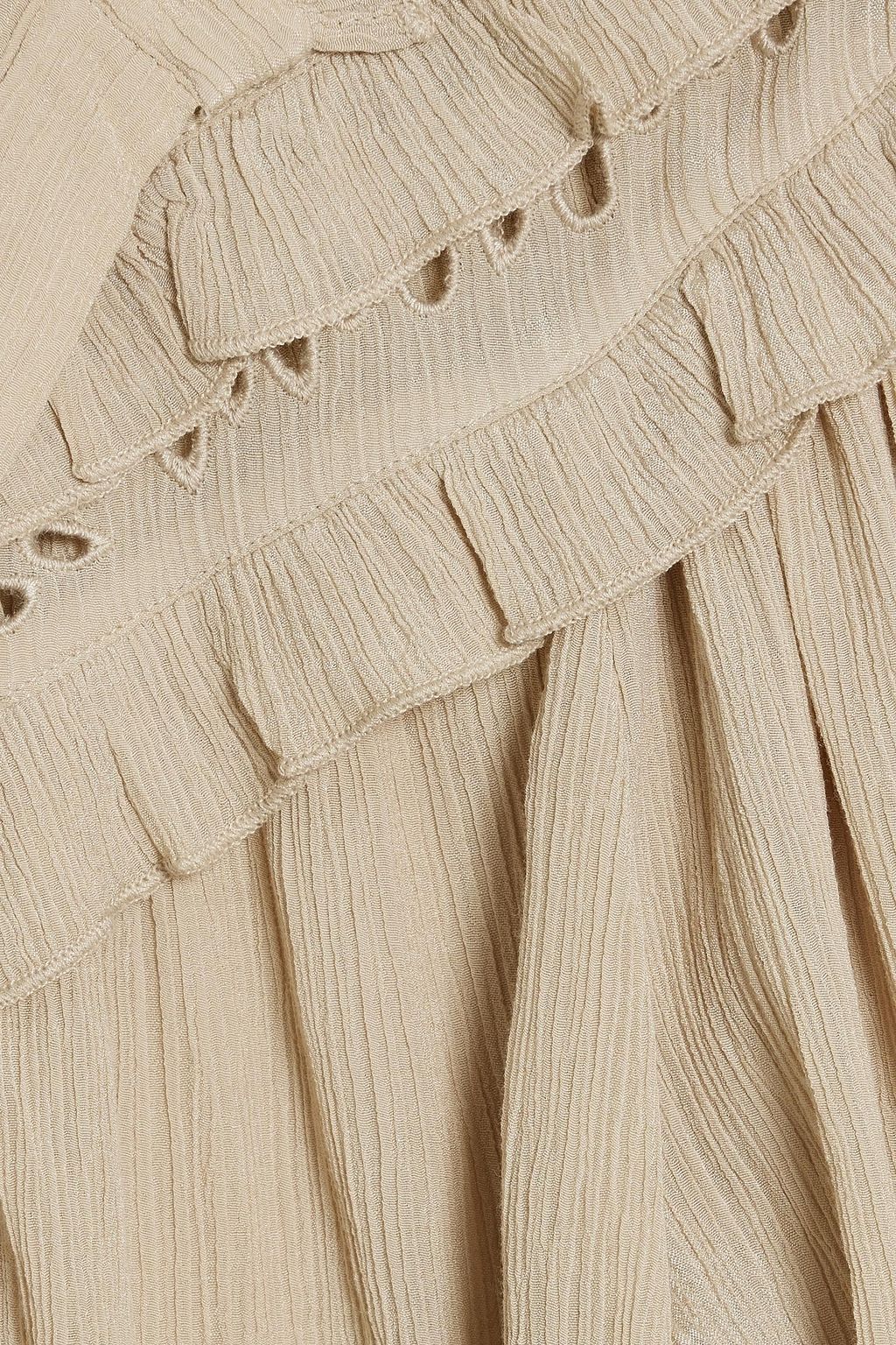 MARANT ÉTOILE Izae broderie anglaise-paneled crepon top