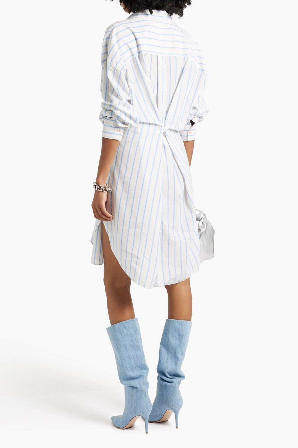 MARANT ÉTOILE Seen striped cotton-poplin midi shirt dress