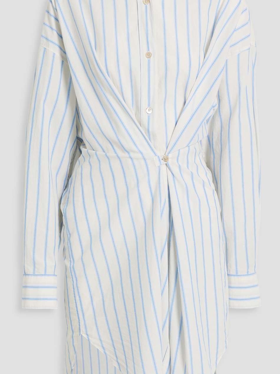 seen striped cotton-poplin midi shirt dress
