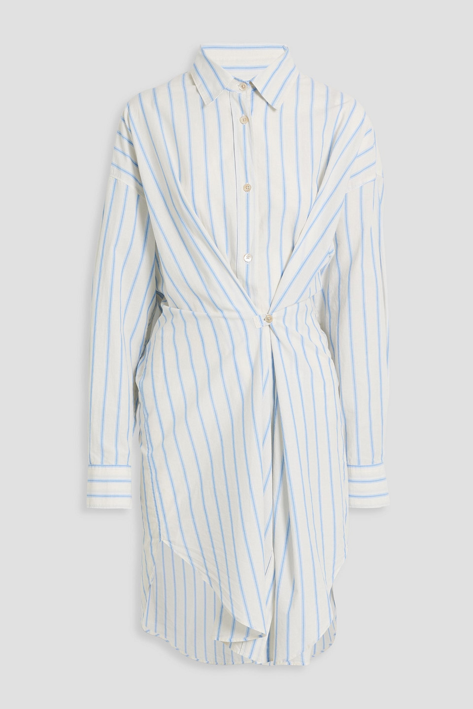 Isabel Marant Étoile Seen Striped Cotton-poplin Midi Shirt Dress In Off-white