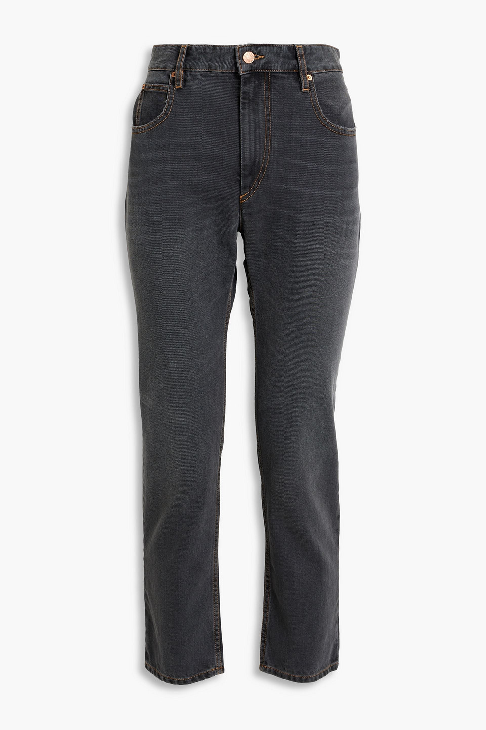 Isabel Marant Étoile Cropped Boyfriend Jeans In Charcoal