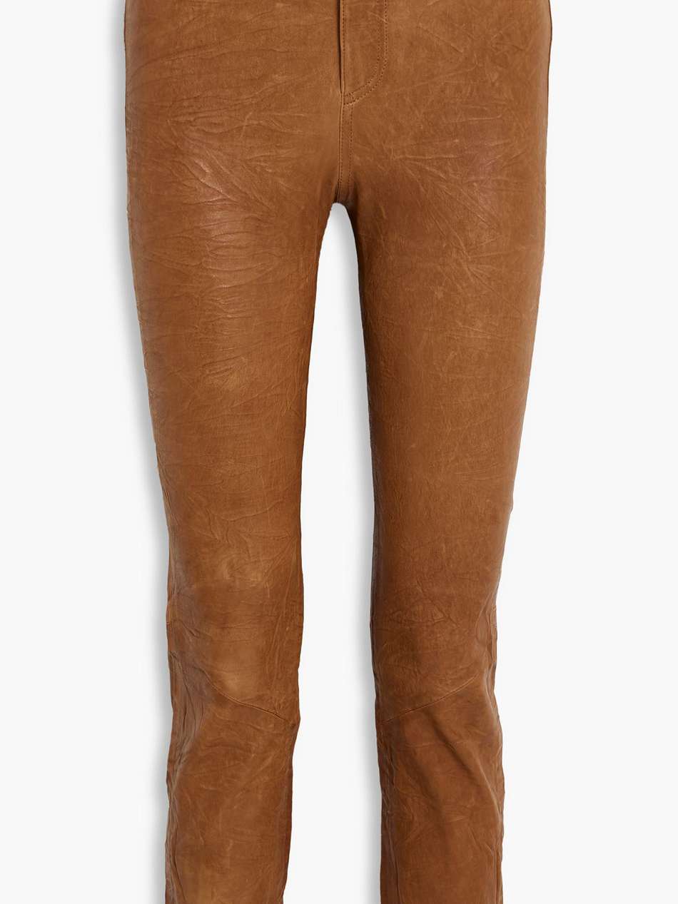 cindy leather slim-leg pants