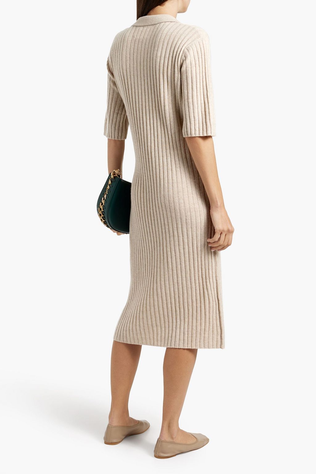LISA YANG Millie ribbed cashmere midi dress