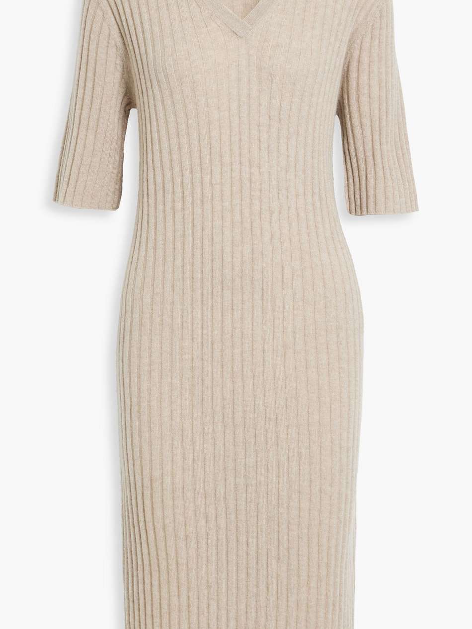 millie ribbed cashmere midi dress