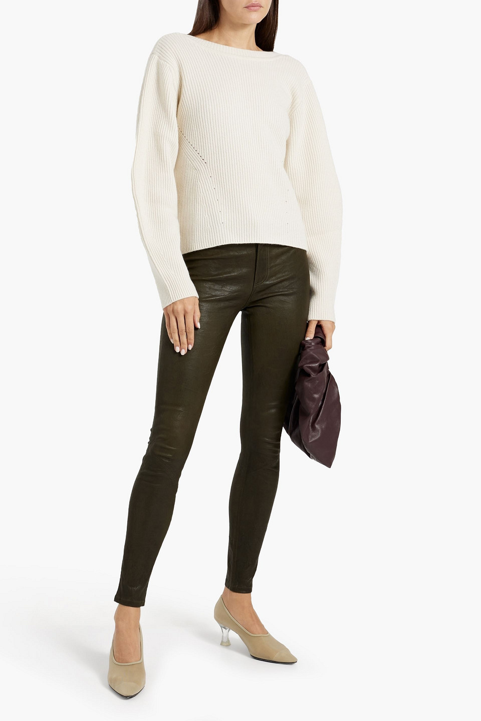 PAIGE HOXTON LEATHER SKINNY PANTS