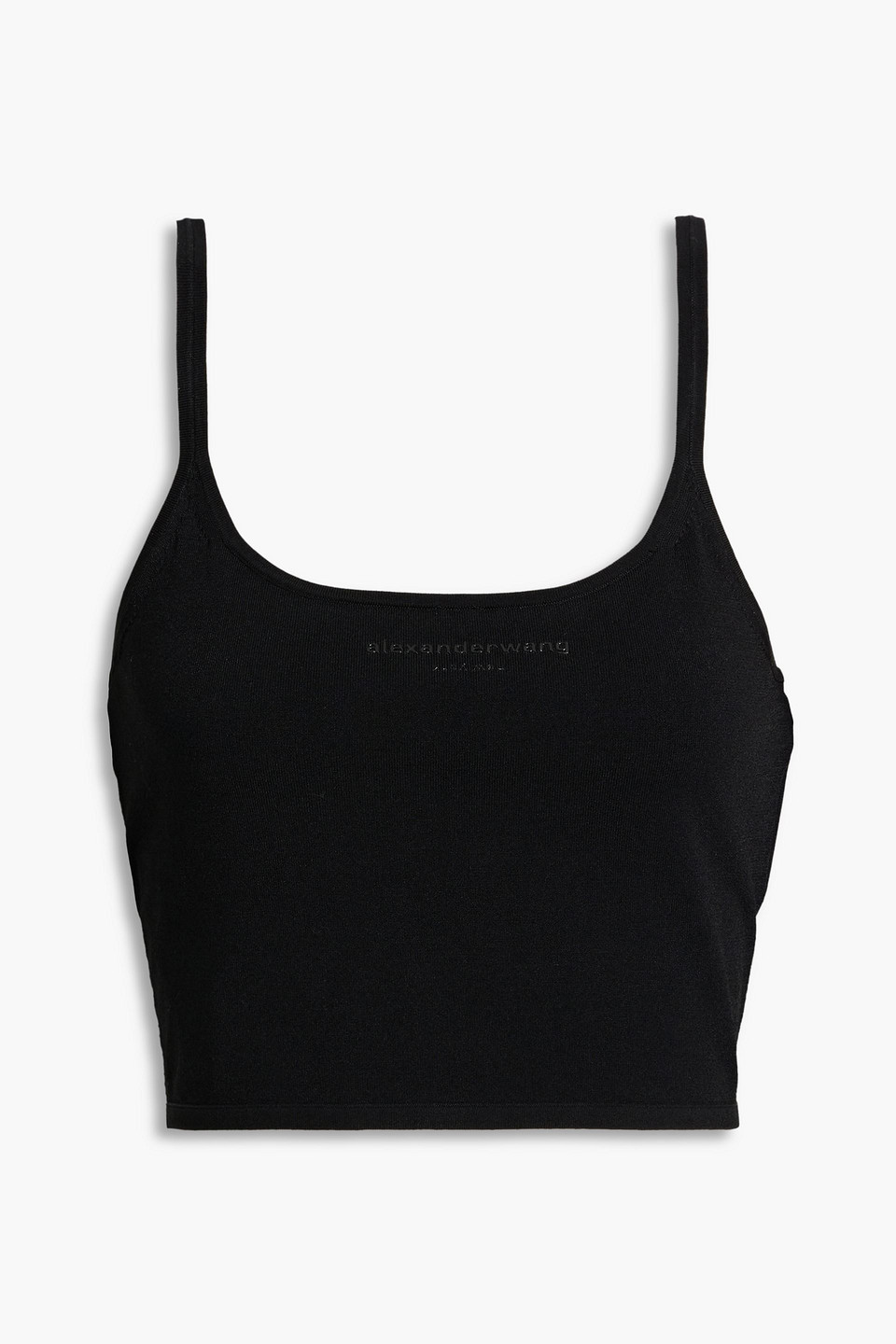 Alexander Wang T Cropped Stretch-knit Tank In Black