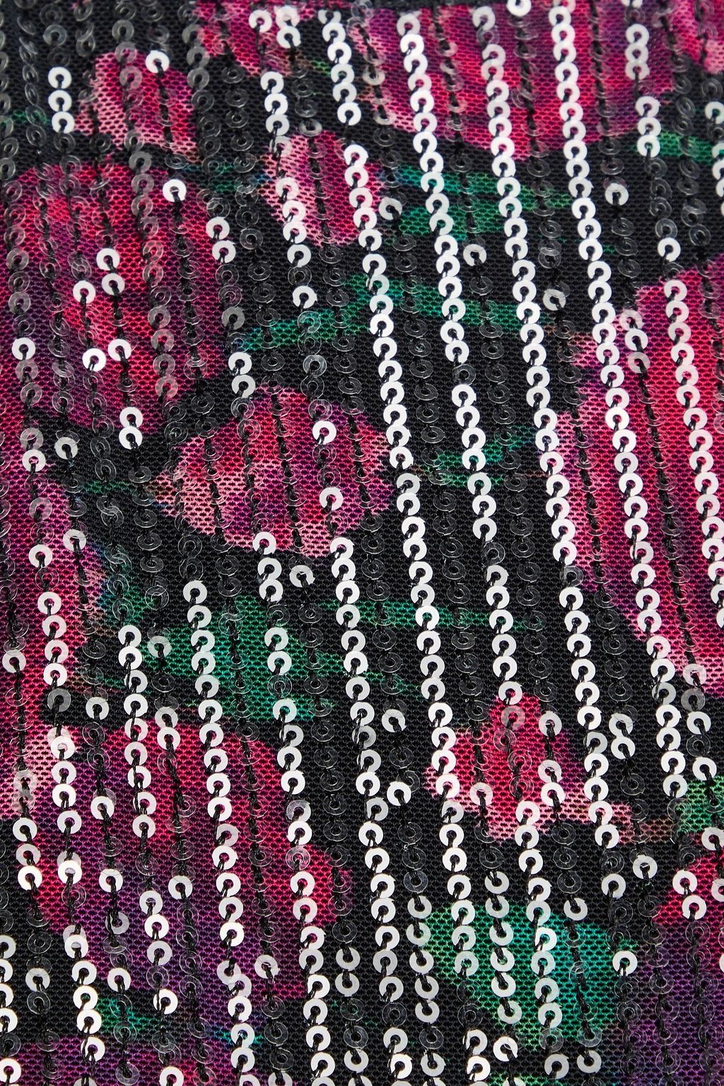 ROTATE BIRGER CHRISTENSEN Sequined floral-print stretch-mesh halterneck maxi dress