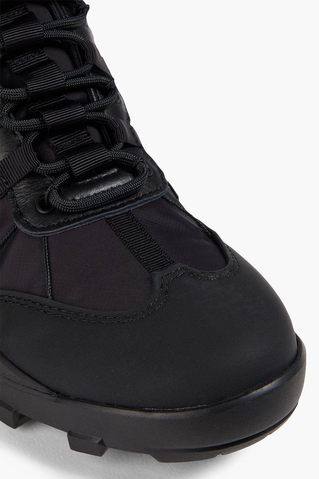 SNOW PEAK Mountain Trek grosgrain and leather-trimmed ripstop ankle boots
