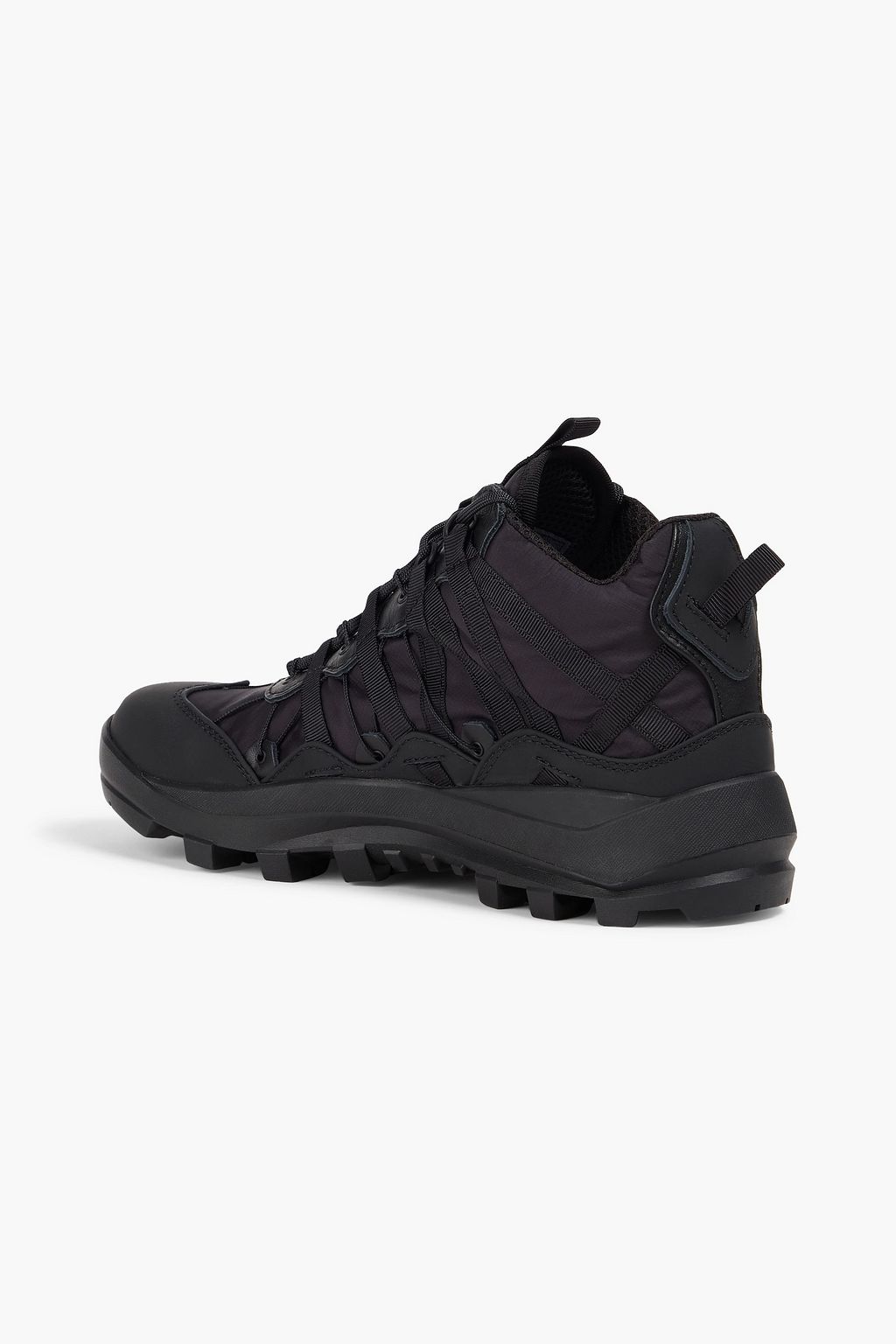 SNOW PEAK Mountain Trek grosgrain and leather-trimmed ripstop ankle boots