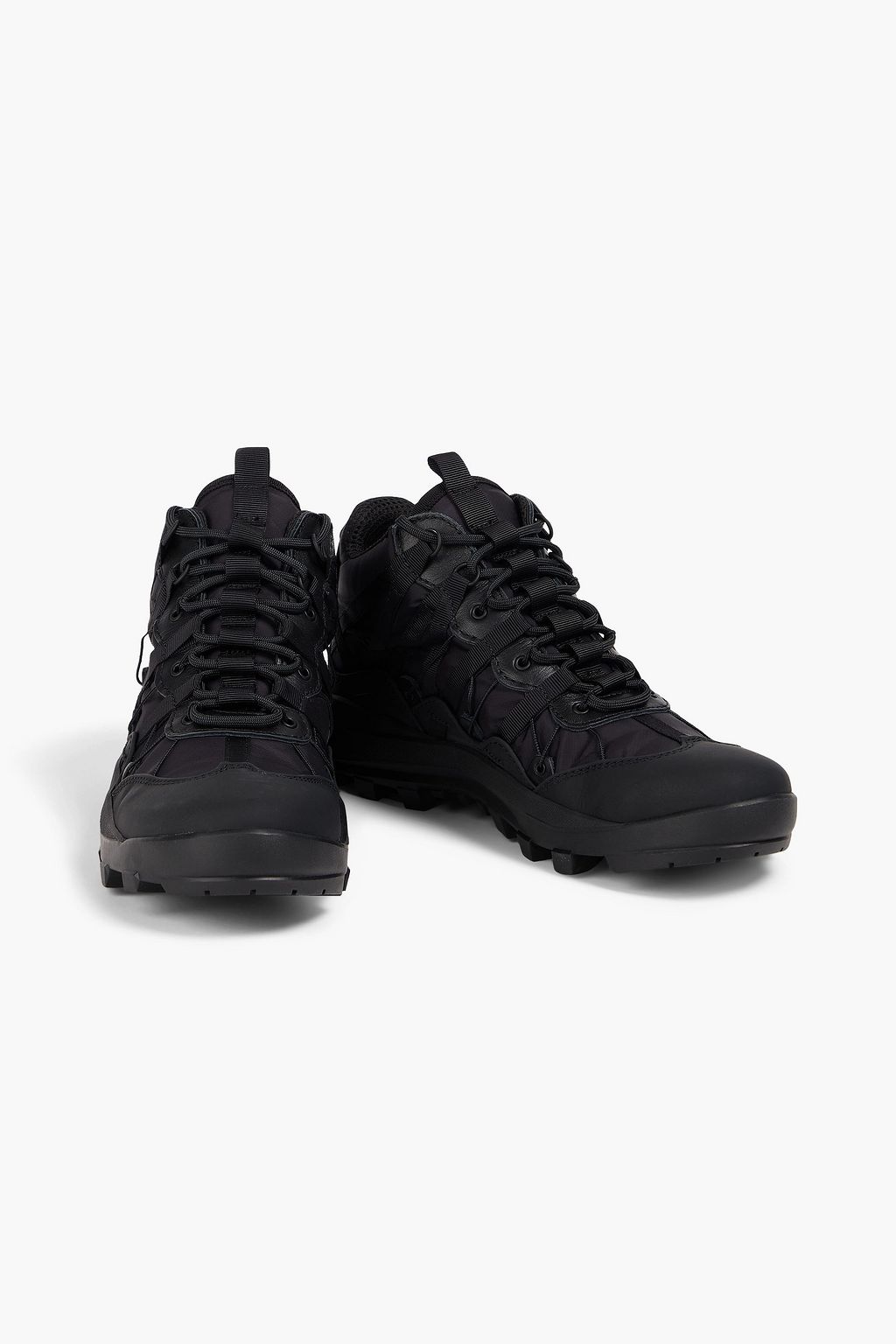 SNOW PEAK Mountain Trek grosgrain and leather-trimmed ripstop ankle boots