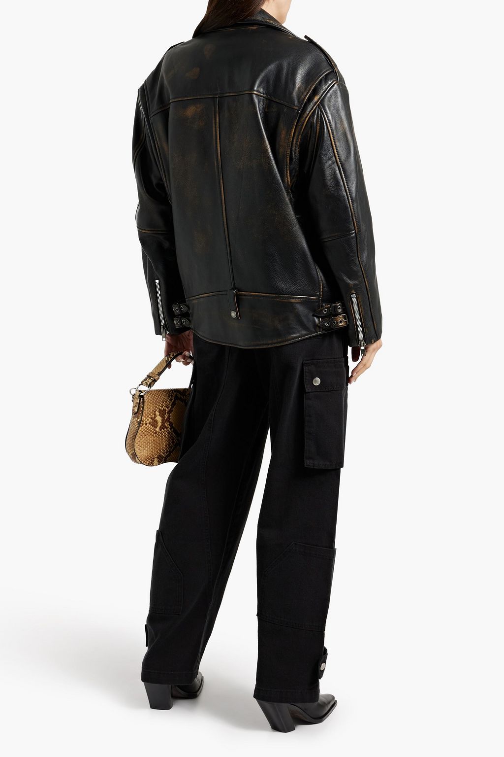 ISABEL MARANT Alienor distressed leather biker jacket