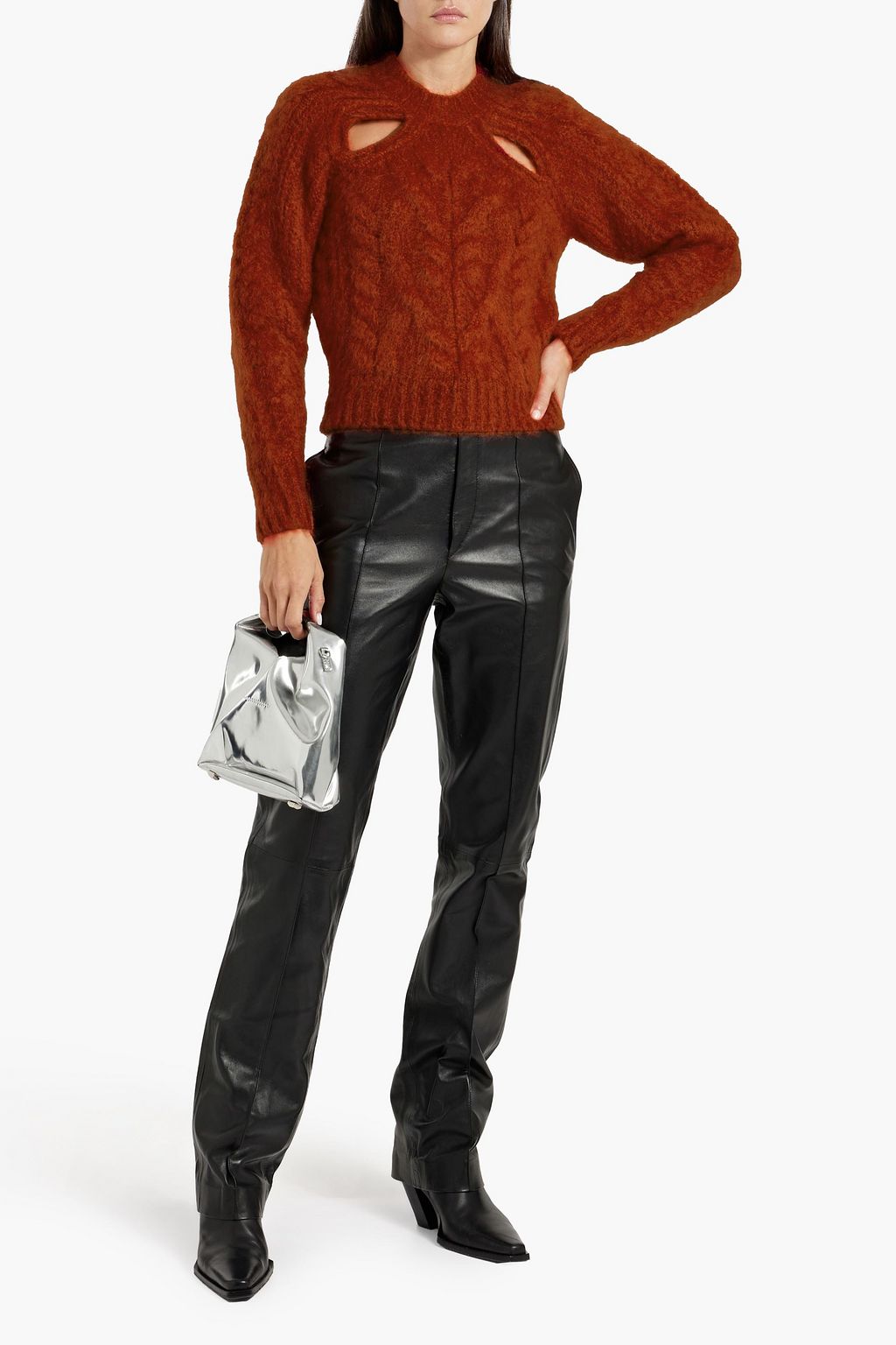 ISABEL MARANT Palima cutout cable-knit mohair-blend sweater