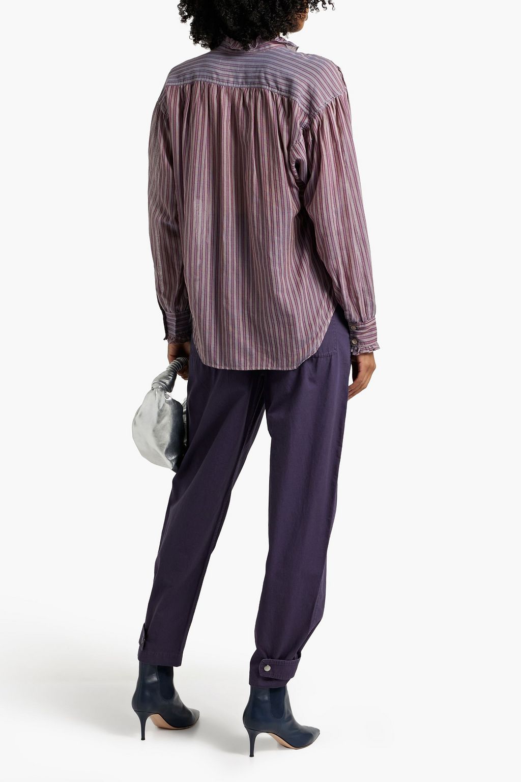 MARANT ÉTOILE Rowina pleated cotton-canvas tapered pants