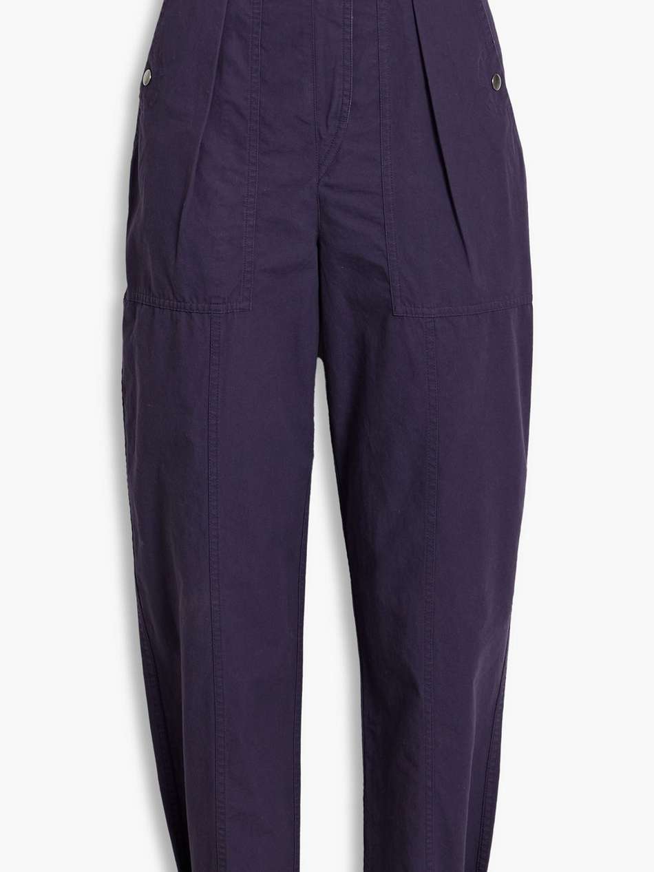 rowina pleated cotton-canvas tapered pants