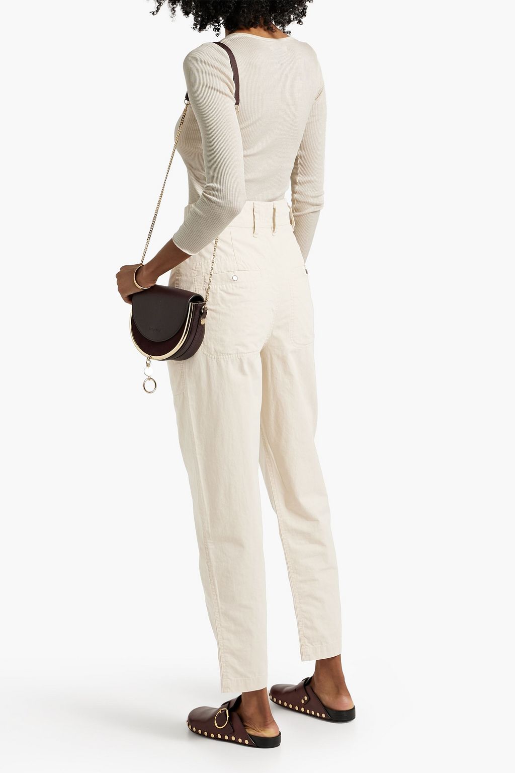 MARANT ÉTOILE Pleated cotton-canvas tapered pants