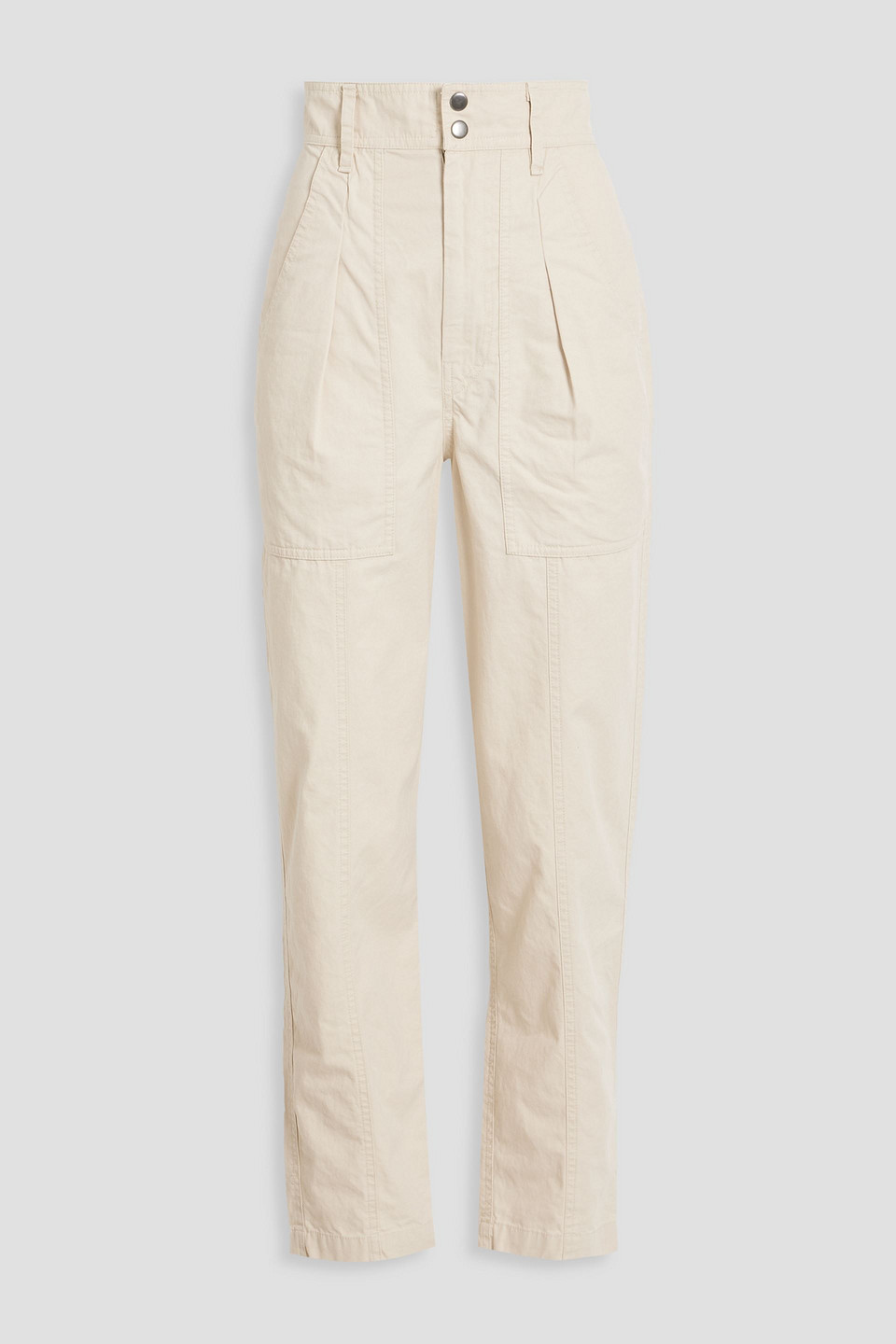 Isabel Marant Étoile Kiana Pleated Cotton-canvas Tapered Pants In Ecru