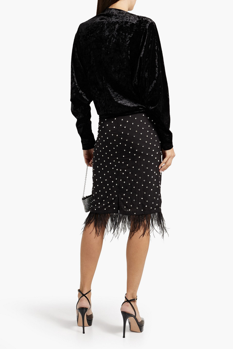 ISABEL MARANT GUILAZIA CUTOUT CRUSHED-VELVET TOP