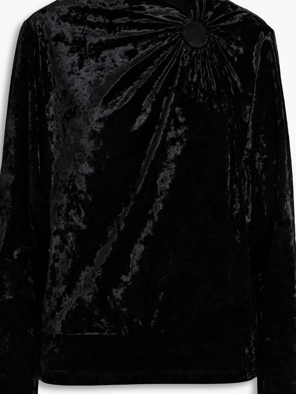 guilazia cutout crushed-velvet top