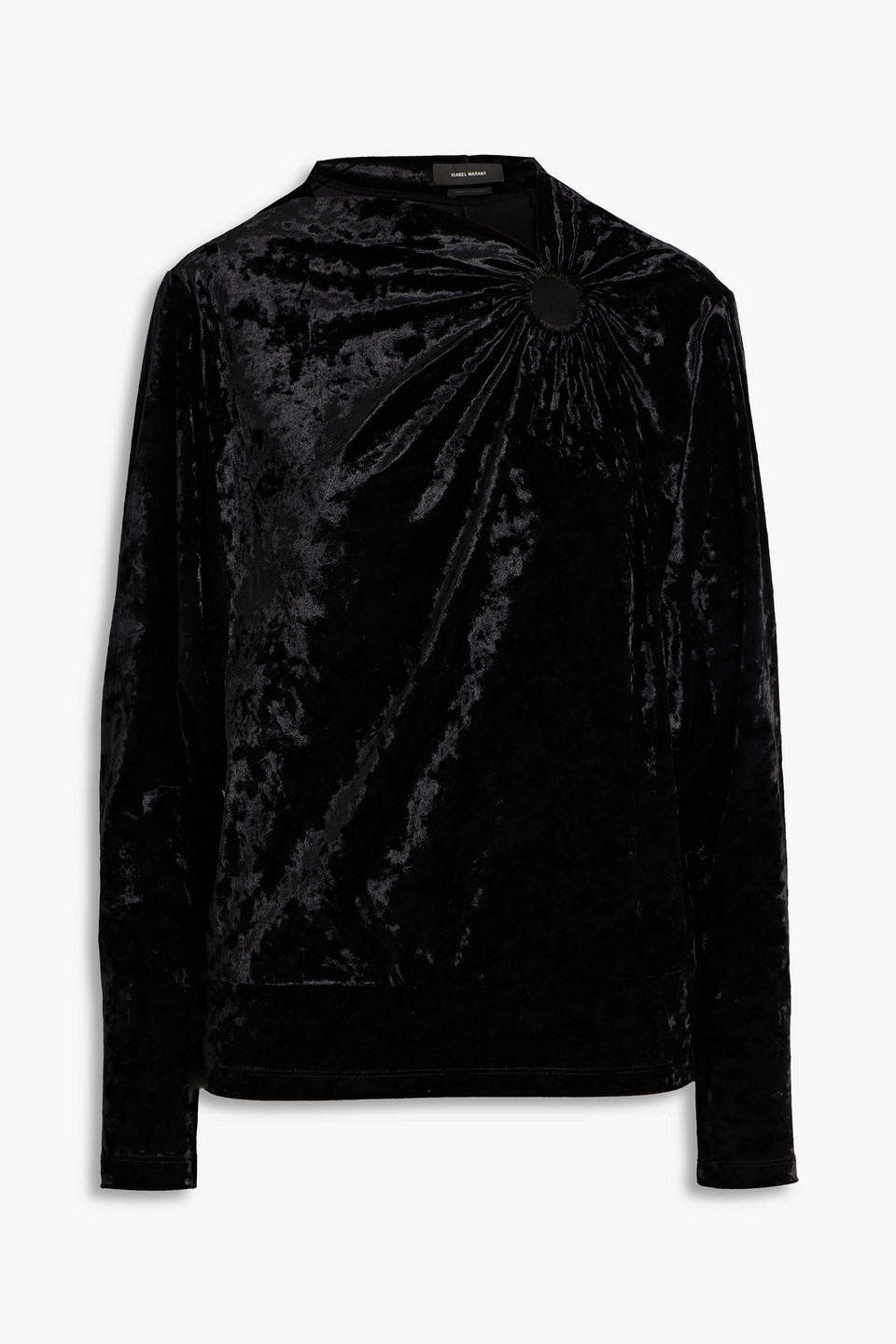 ISABEL MARANT GUILAZIA CUTOUT CRUSHED-VELVET TOP