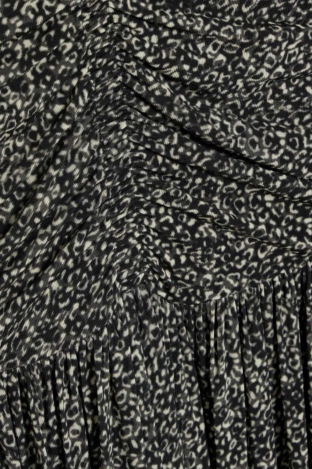 ISABEL MARANT Jenny pleated printed stretch-jersey midi dress