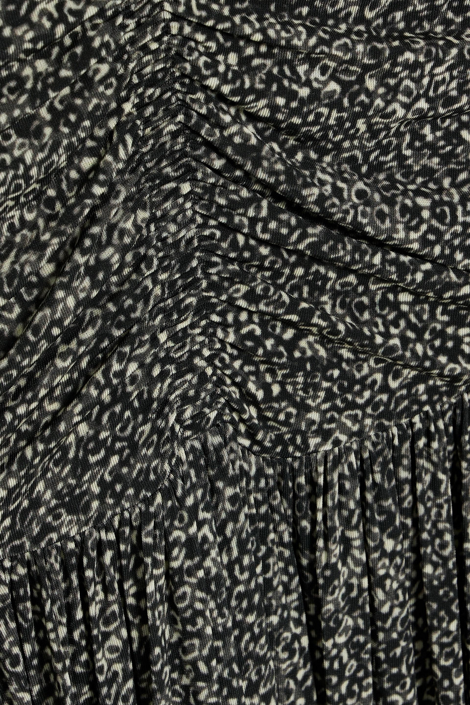 Isabel Marant Jenny Pleated Printed Stretch-jersey Midi Dress In Black