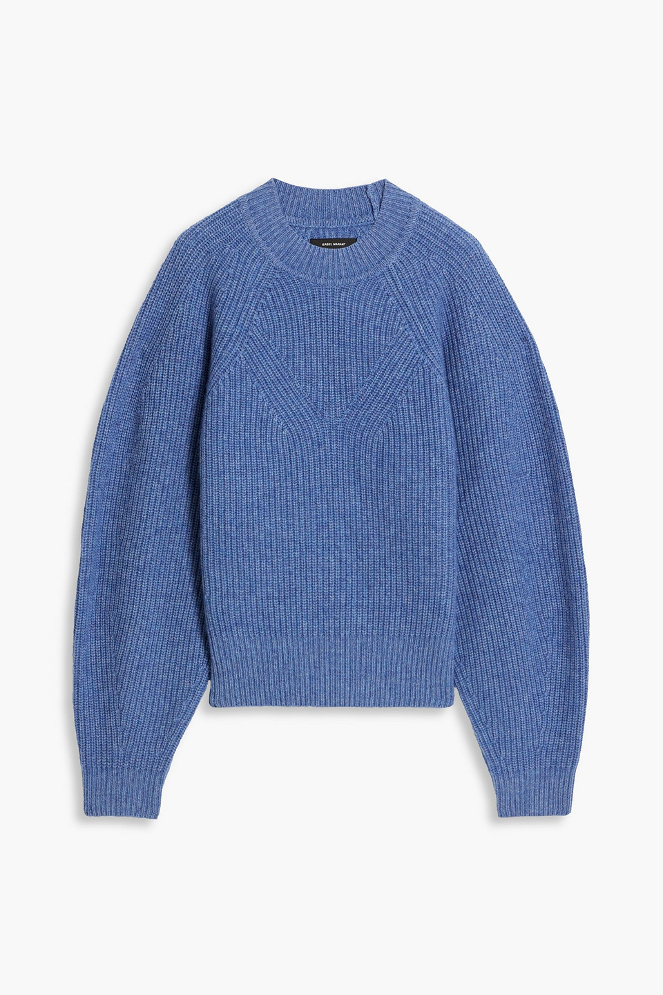 Isabel Marant Azel Ribbed Wool And Cashmere-blend Sweater In Blue