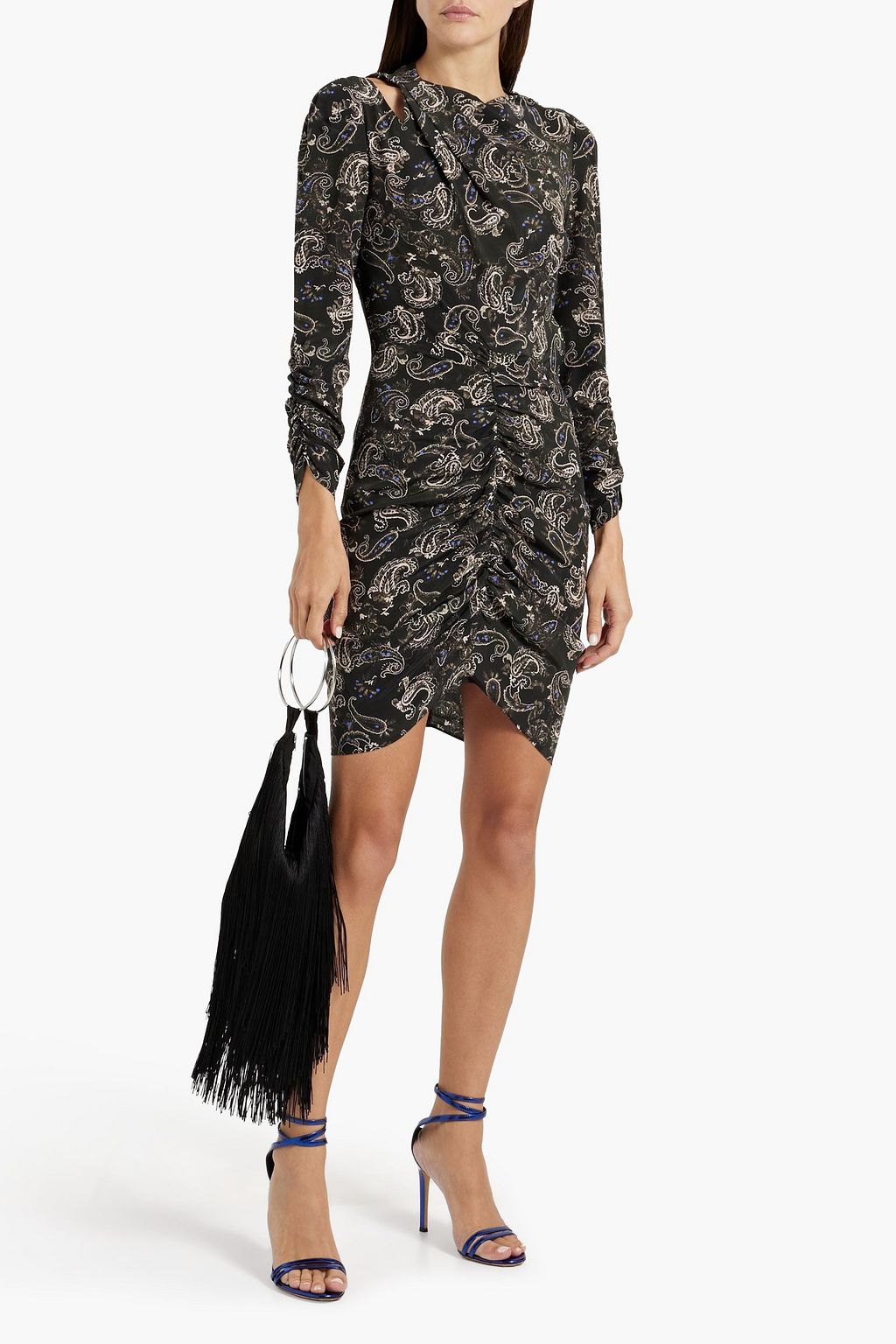 ISABEL MARANT Tosca ruched paisley-print silk crepe de chine mini dress