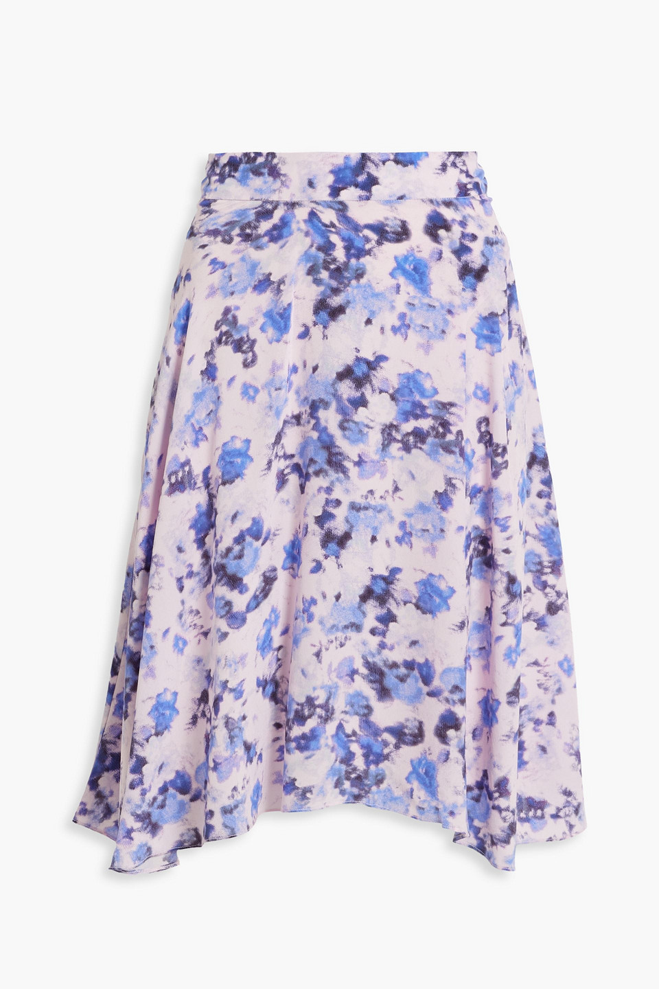 Isabel Marant Chasenia Asymmetric Printed Silk Crepe De Chine Skirt In Blue