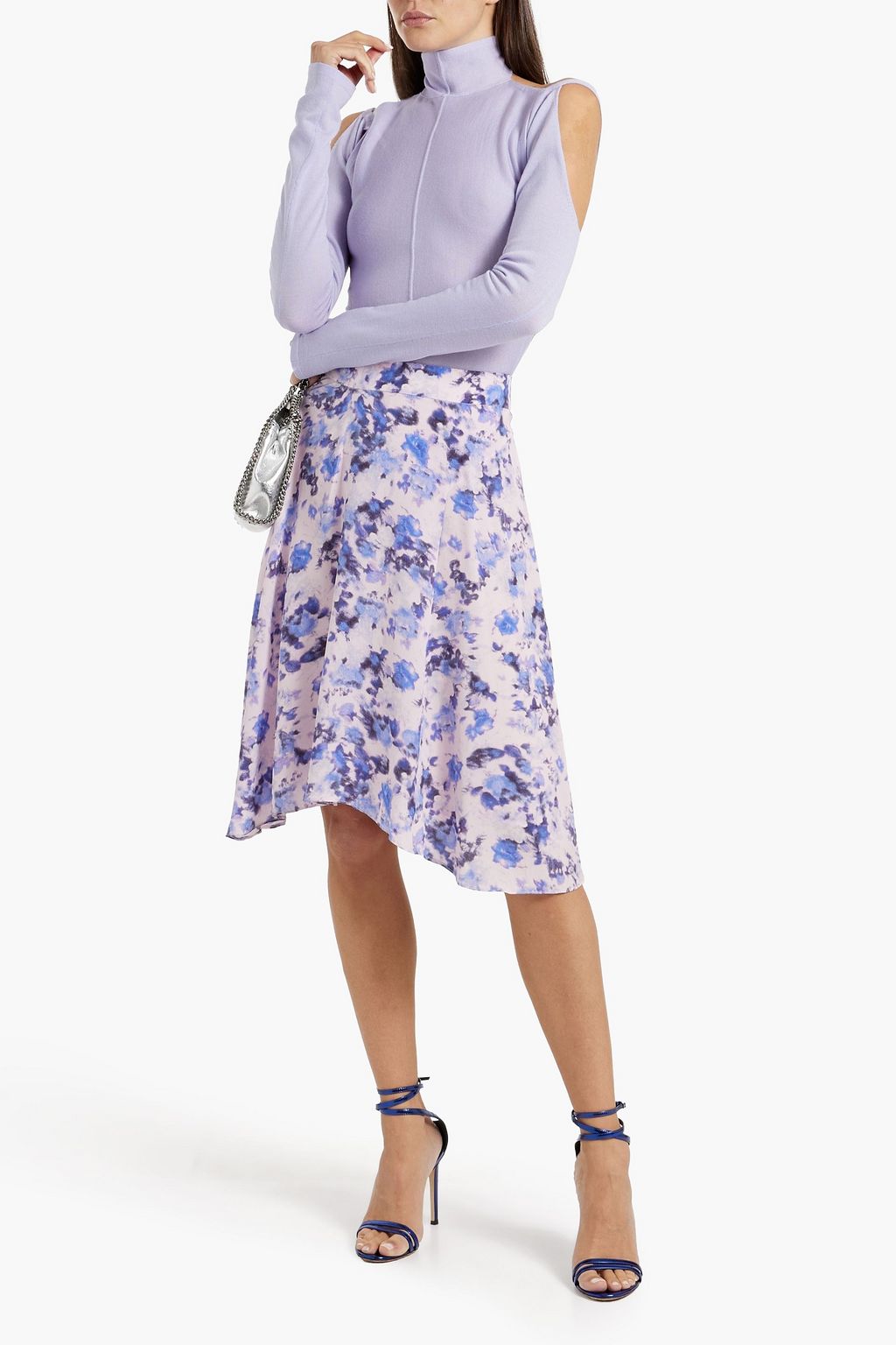 ISABEL MARANT Chasenia asymmetric printed silk crepe de chine skirt