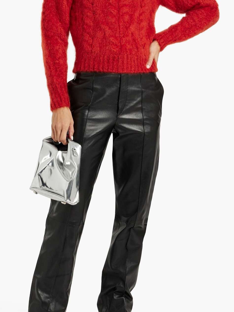 banilirok leather straight-leg pants