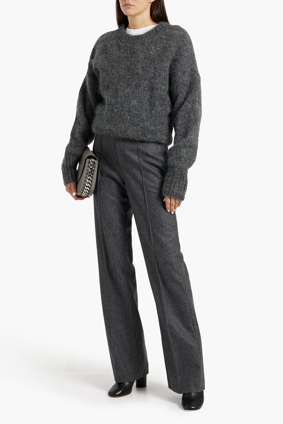 Isabel Marant Brushed Mohair-blend Sweater In Anthracite