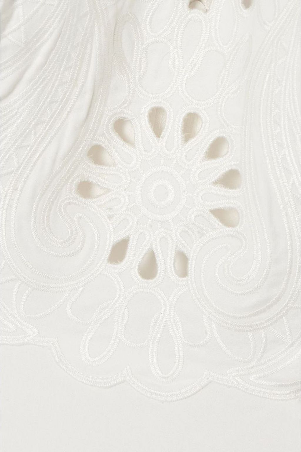 PATBO Tiered broderie anglaise cotton-blend poplin halterneck maxi dress