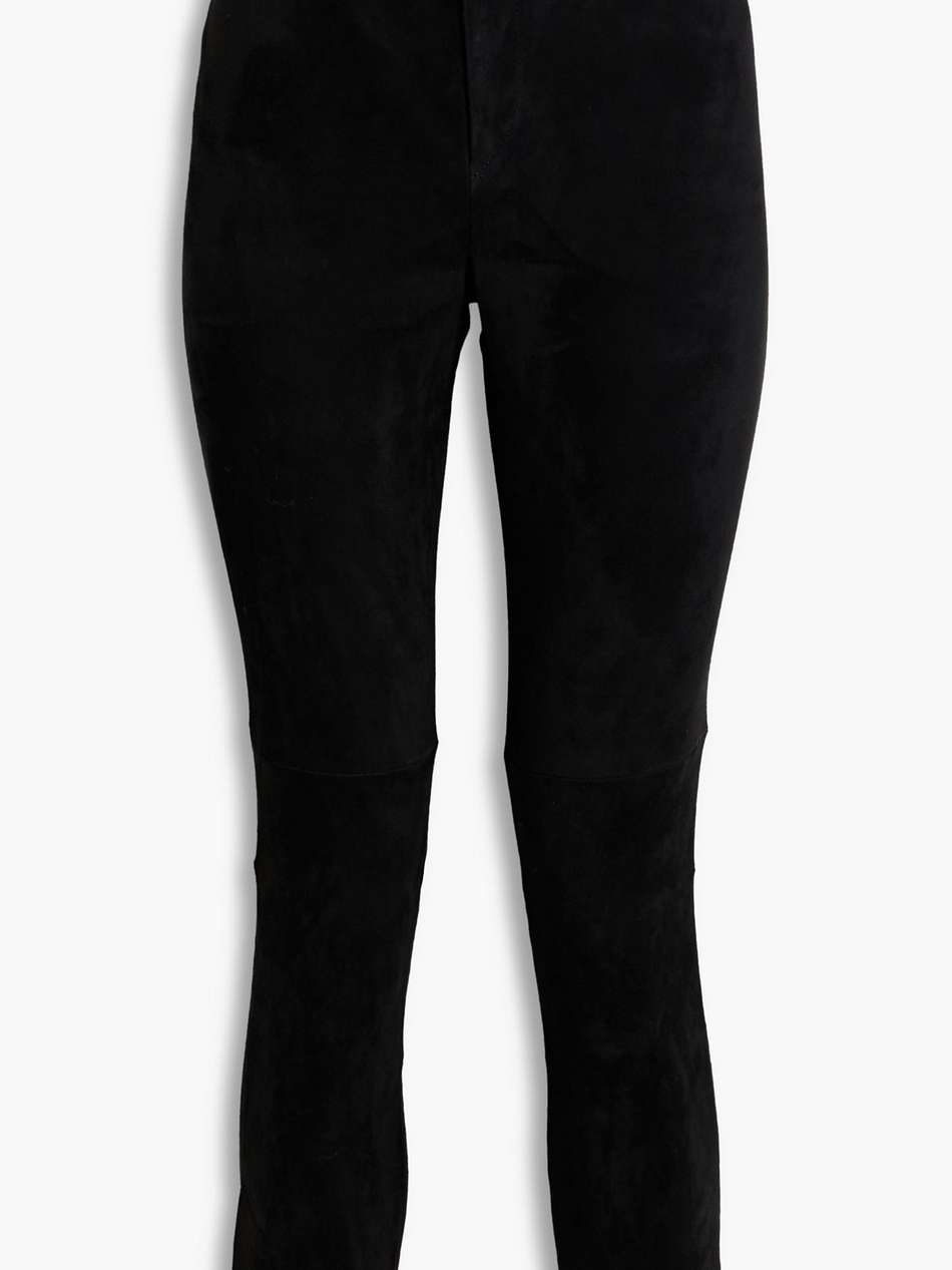 ajuliko suede slim-leg pants