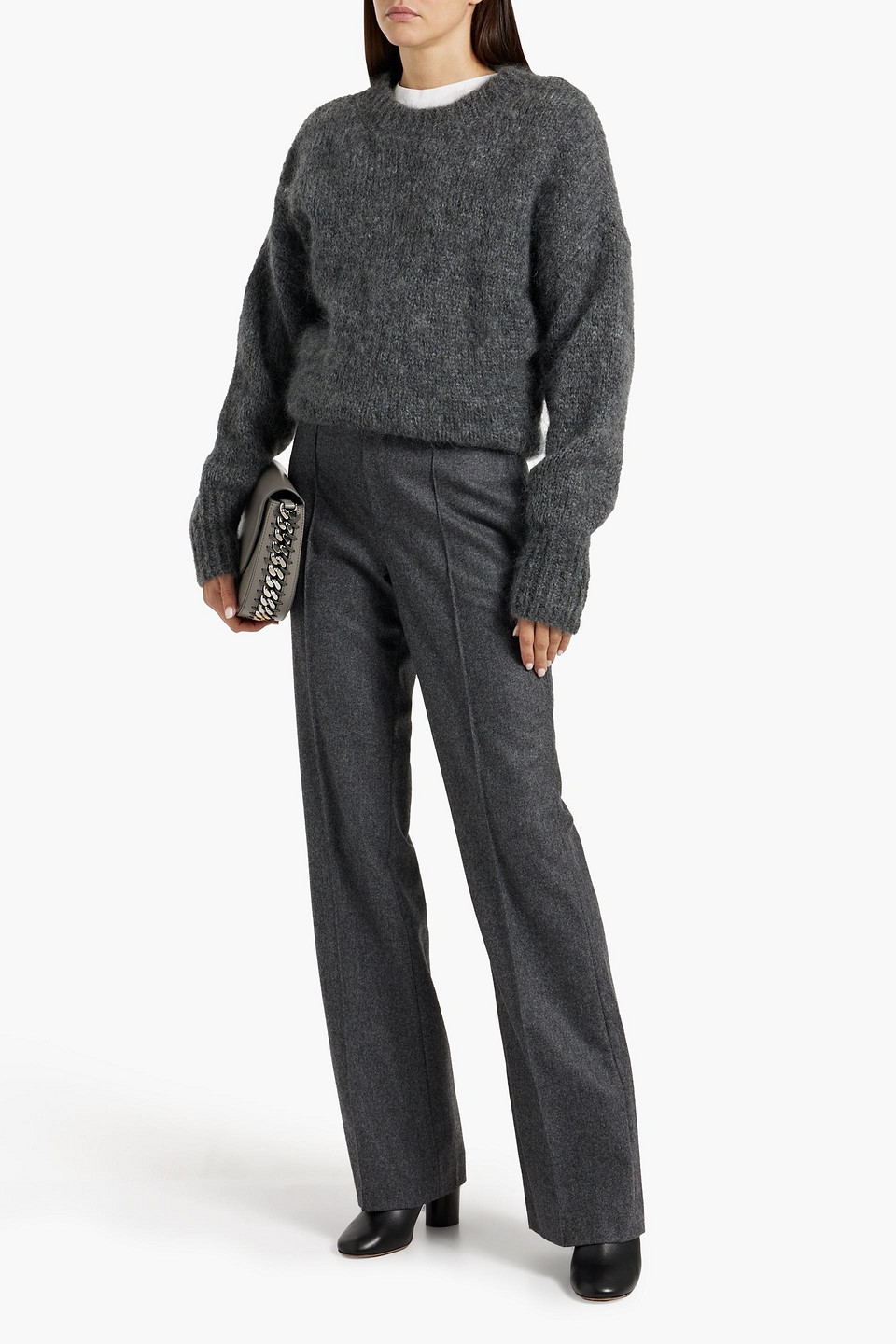 ISABEL MARANT ROKIA MÉLANGE WOOL STRAIGHT-LEG PANTS